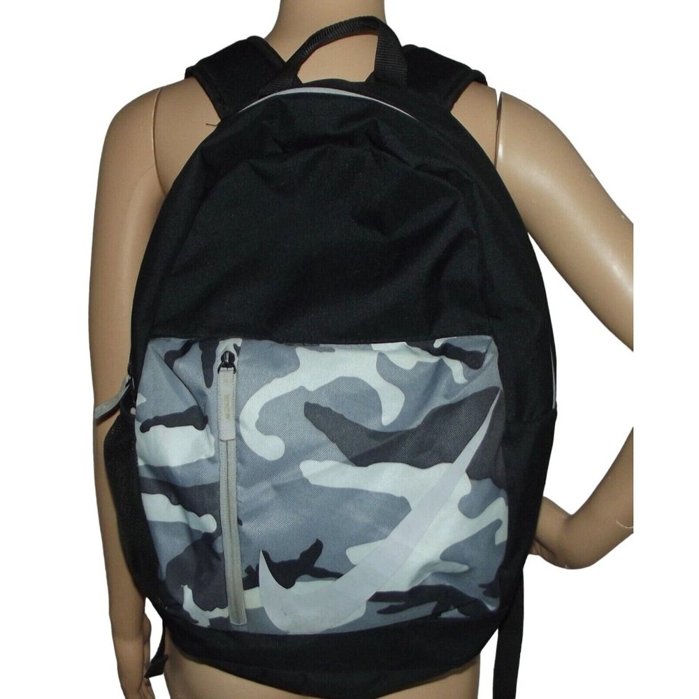 NIKE Backpack Student Youth Black Gray Camo